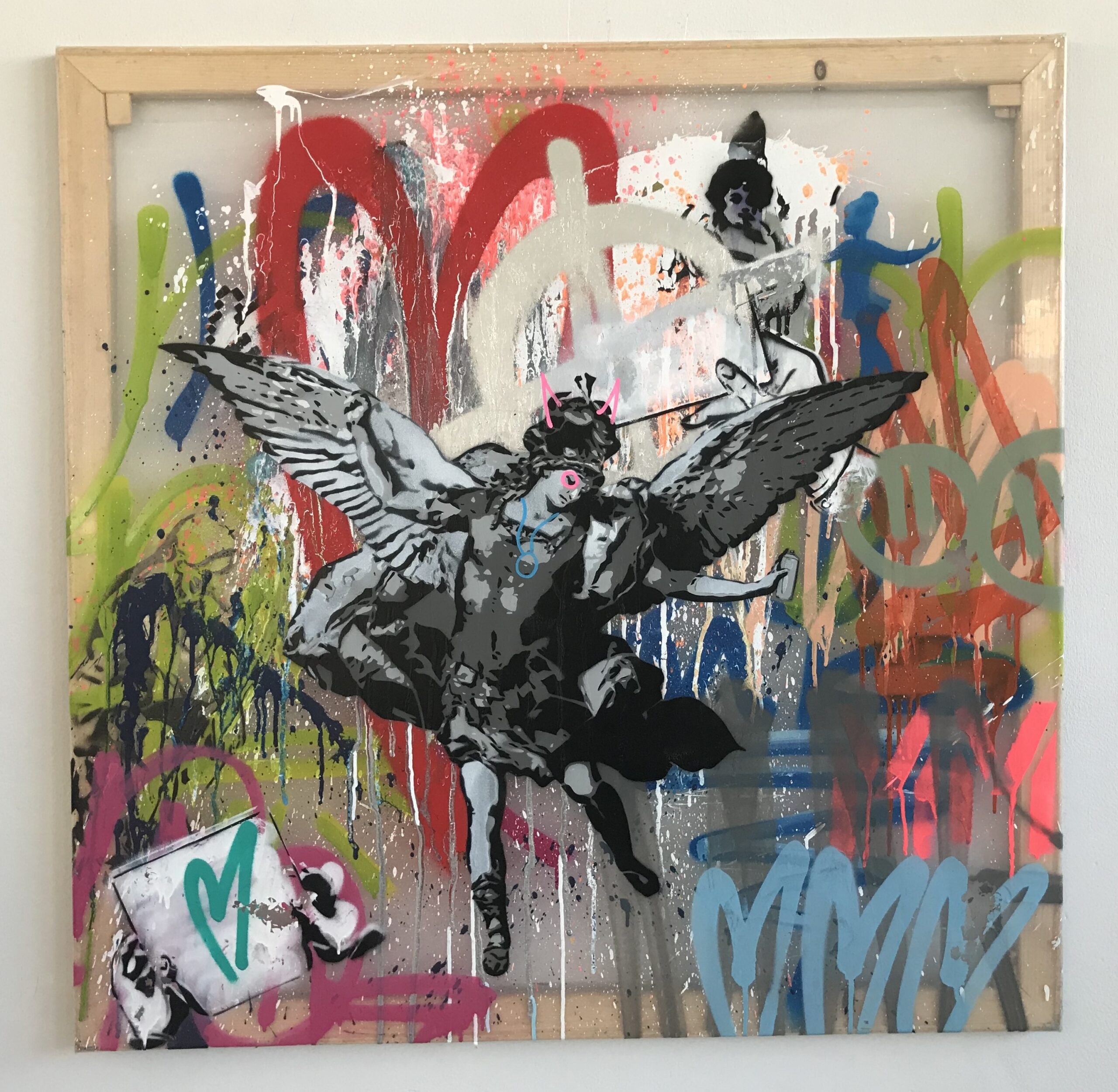 Mart Signed Arcangelo 02 2020 Wall 100x100 Acrylic and mixed media on transparent pvc panel