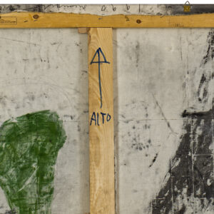 Arcangelo Vicino al diserto Tecnica mista su tela 1990 153x178cm retro detail