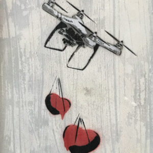 Mart Signed Love drone 40x28 2021 Acrylic and mixed media on pvc panel